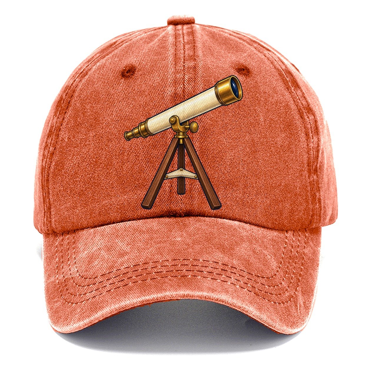 Brass Refractor On Its Tripod Astronomy And Stargazing Classic Cap – Terracotta Clay