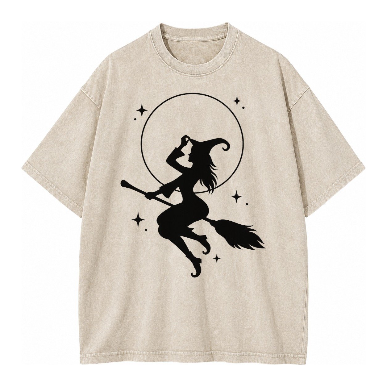 Witch On Broom Vintage T-shirt – Off White