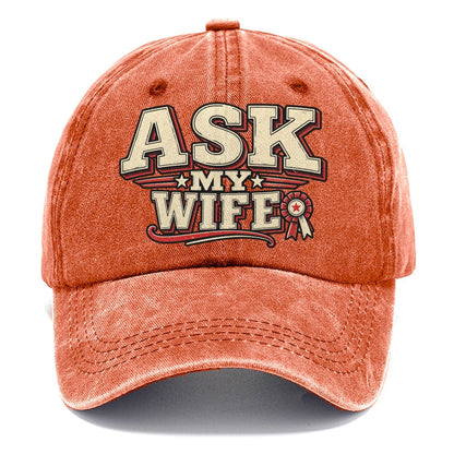 Ask My Wife American Wit Classic Cap – Terracotta Clay