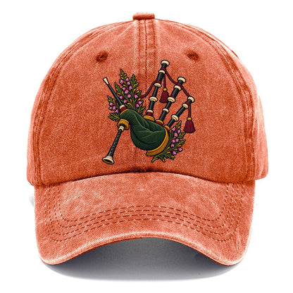 Scottish Bagpipes And Heather Uk Culture Heritage Classic Cap – Terracotta Clay