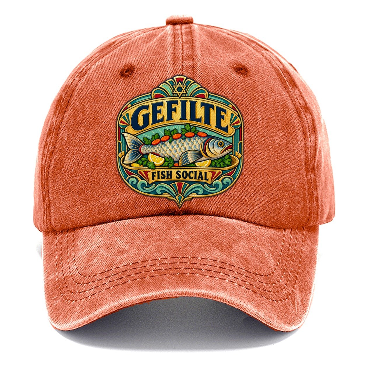 Gefilte Fish Social Judaism Heritage Classic Cap – Terracotta Clay