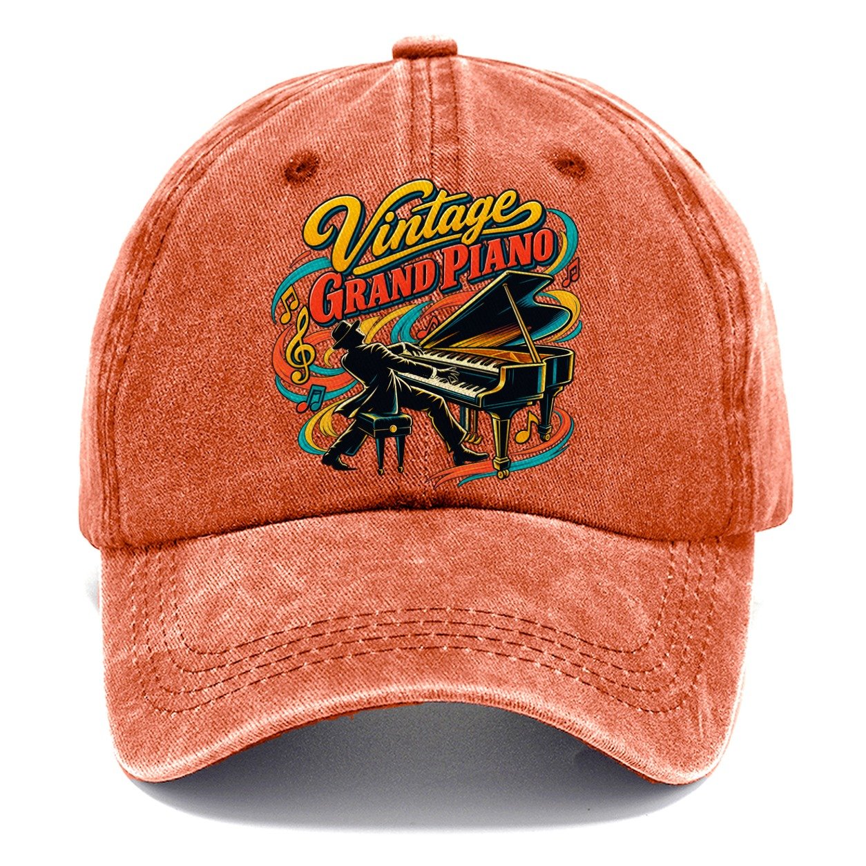 Vintage Grand Piano Music Instruments Classic Cap – Terracotta Clay