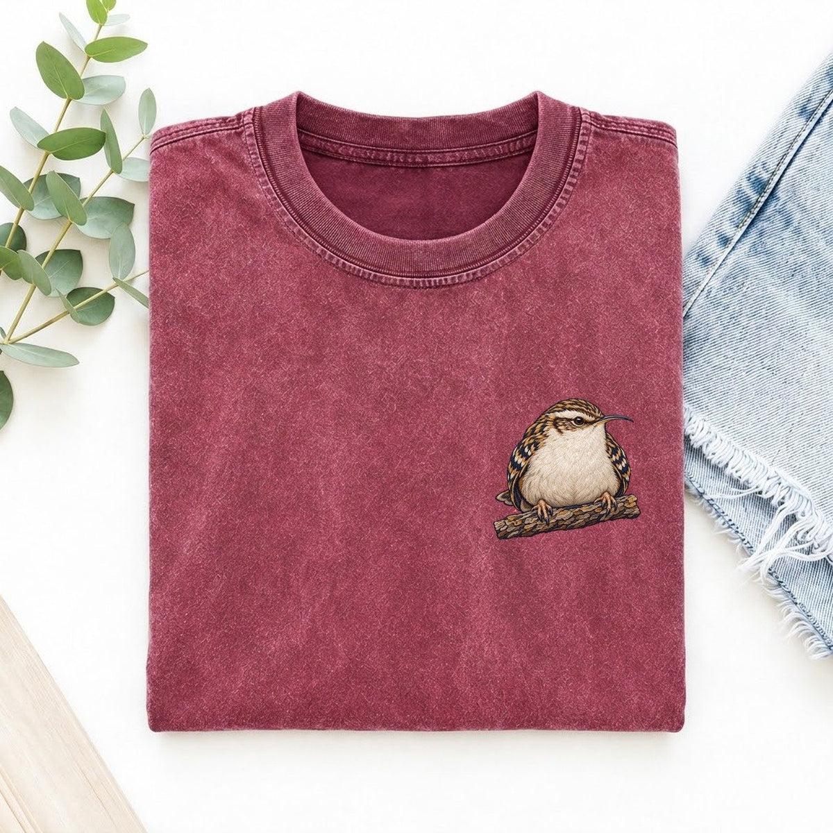 Treecreeper Bark Grip Left Chest Thread Signatures II Left Chest Vintage T-shirt – Raspberry