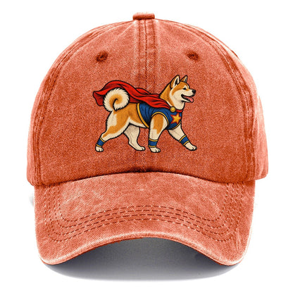 One Akita In Halloween Costume Superhero Costume With A Cape Halloween Dog Parade Classic Cap – Terracotta Clay