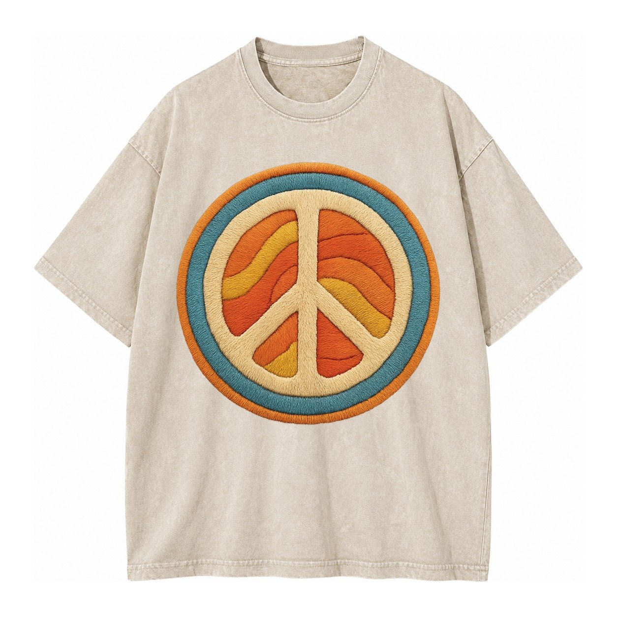 Retro Peace Harmony Vintage T-shirt – Off White