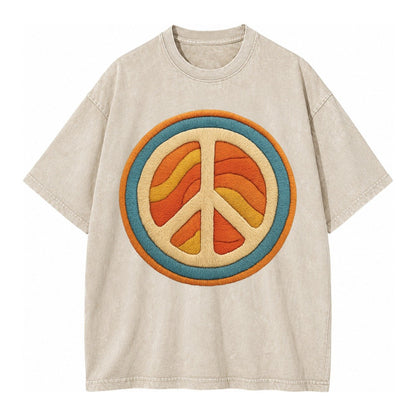 Retro Peace Harmony Vintage T-shirt – Off White