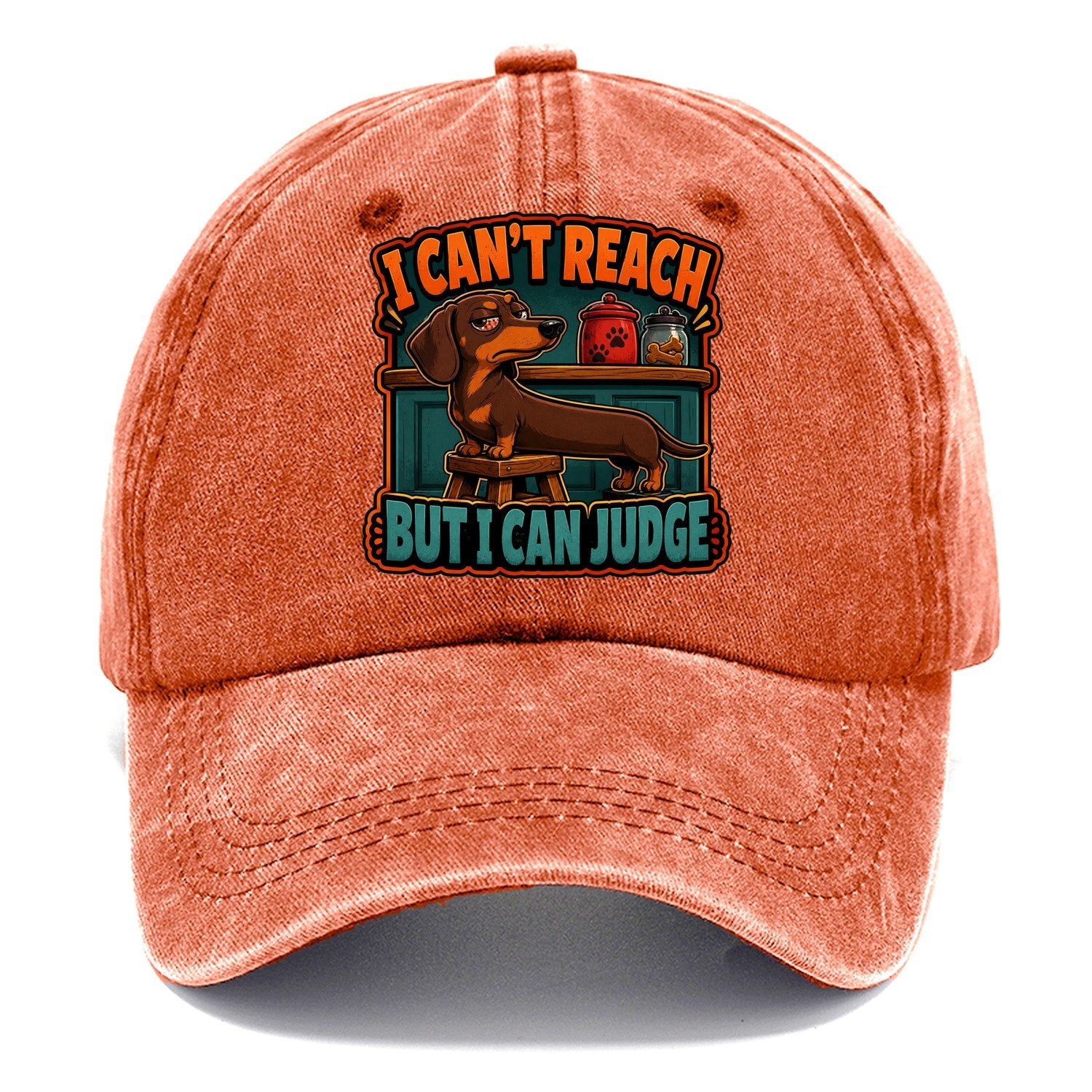 I Can't Reach But I Can Judge Dachshund Classic Cap – Terracotta Clay