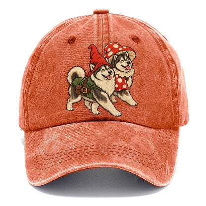 2 Alaskan Malamutes In Halloween Costumes Hdp 49 Parade Lineup Halloween Dog Parade Classic Cap – Terracotta Clay