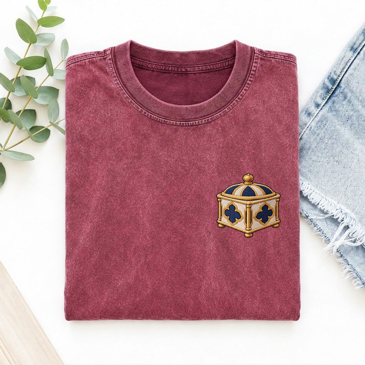 Besamim Spice Casket Left Chest Vintage T-shirt – Raspberry