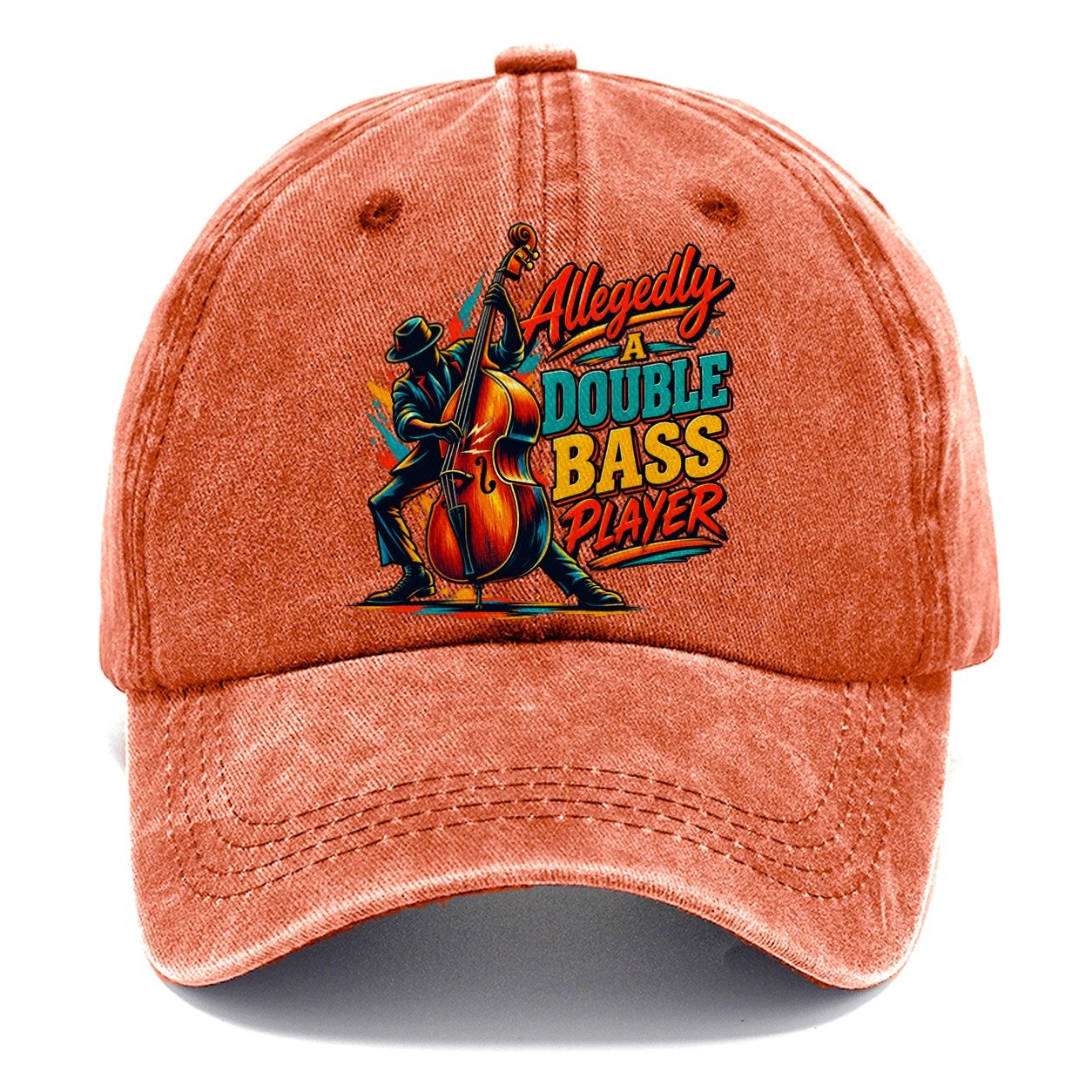 Allegedly A Double Bass Player Music Instruments Classic Cap – Terracotta Clay