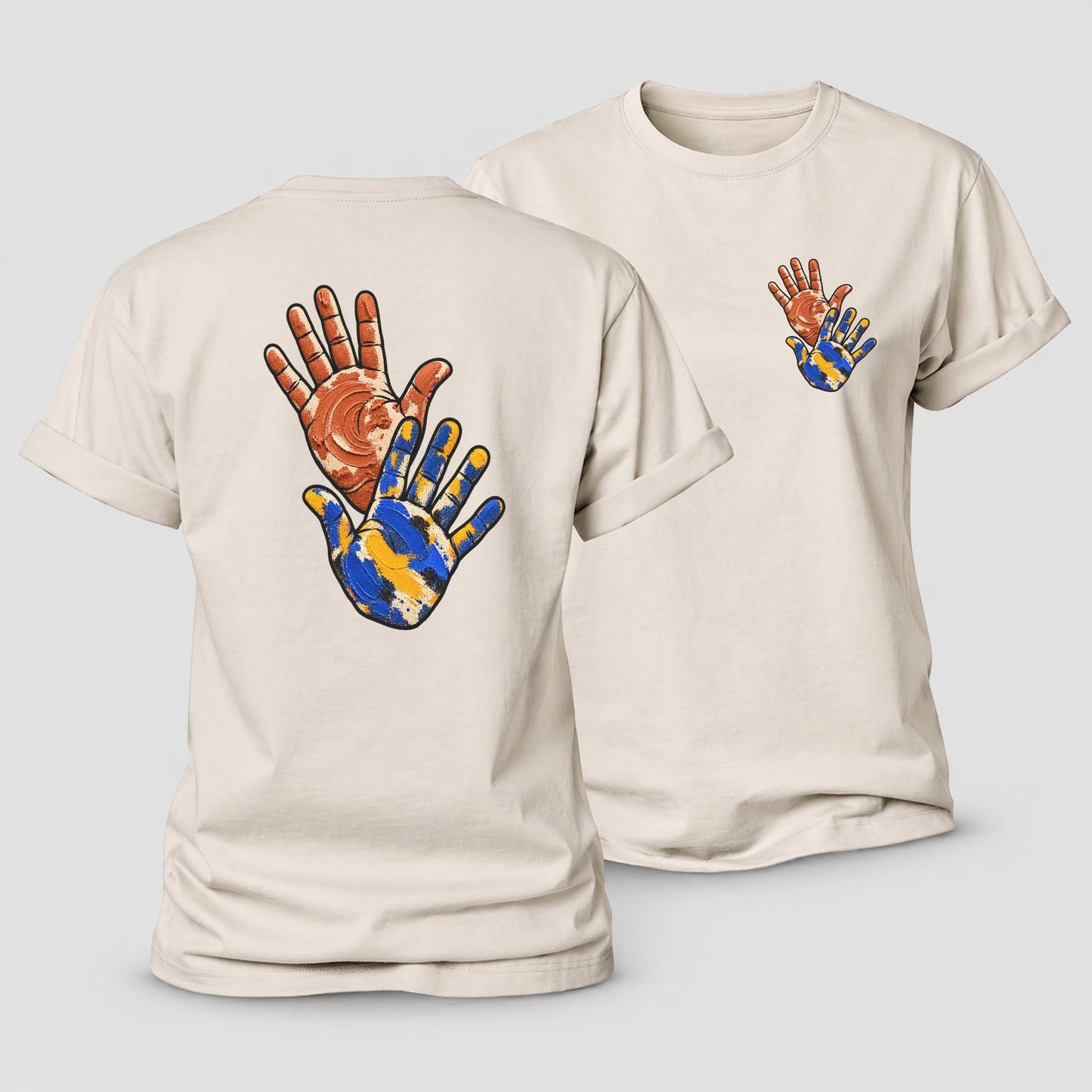 Clay And Color Hands Clay Color Makers Women's Cotton T-Shirt – Sand