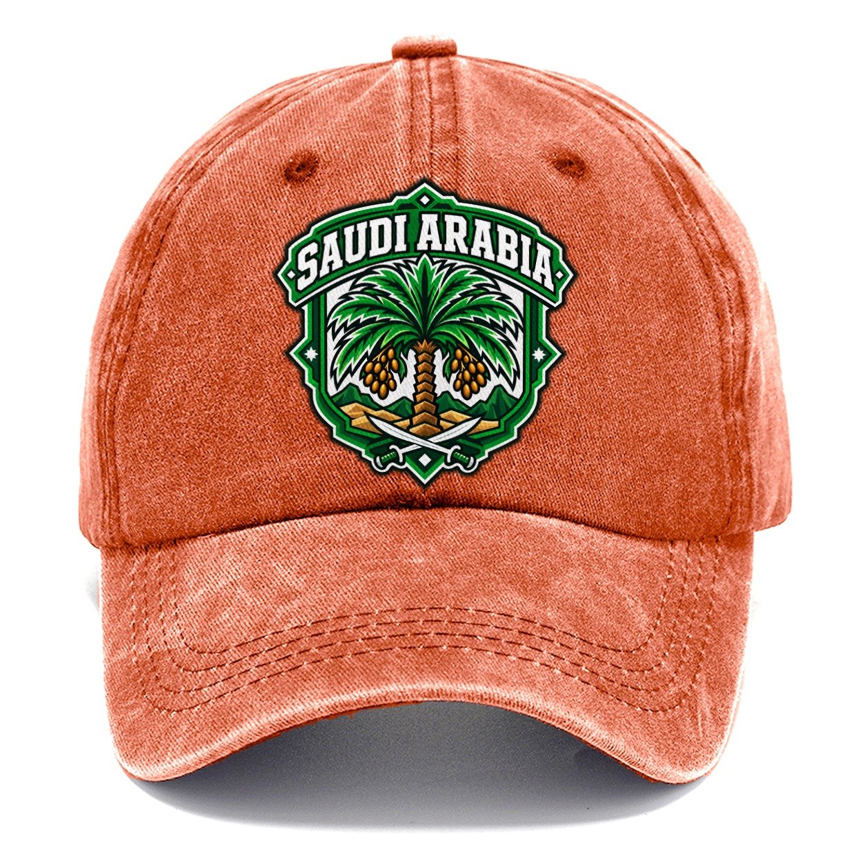 Saudi Arabia Retro Badge Country Logos Classic Cap – Terracotta Clay