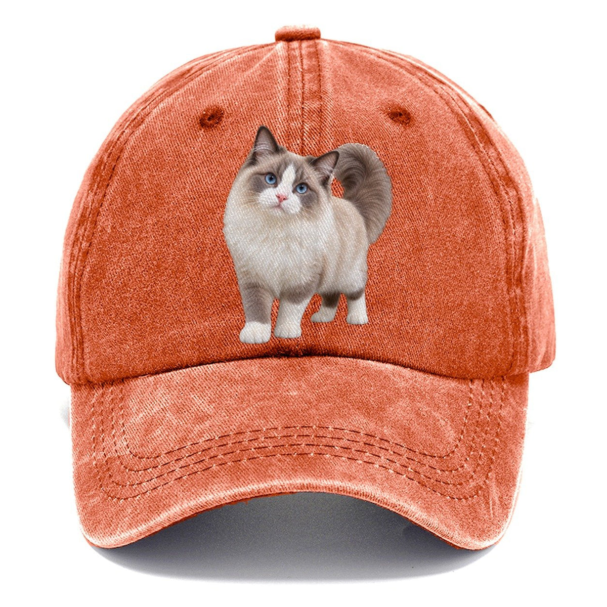 Ragdoll Standing Three Quarter Realistic Cat Portrait Classic Cap – Terracotta Clay