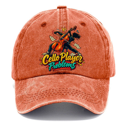 Cello Player Problems Music Instruments Classic Cap – Terracotta Clay