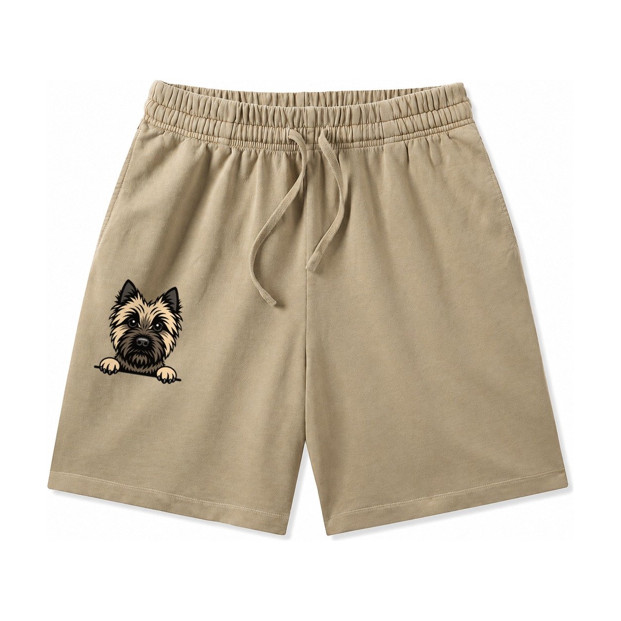 Cairn Terrier Wheaten Colored Pose Washed Shorts – Khaki