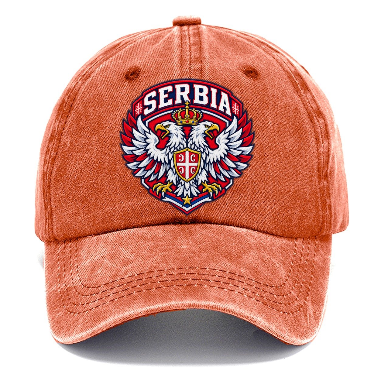 Serbia Retro Badge Country Logos Classic Cap – Terracotta Clay