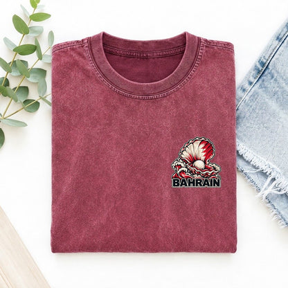 Bahrain Country Pride Left Chest Vintage T-shirt – Raspberry