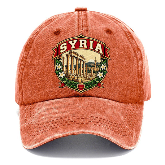Syria Retro Badge Country Logos Classic Cap – Terracotta Clay