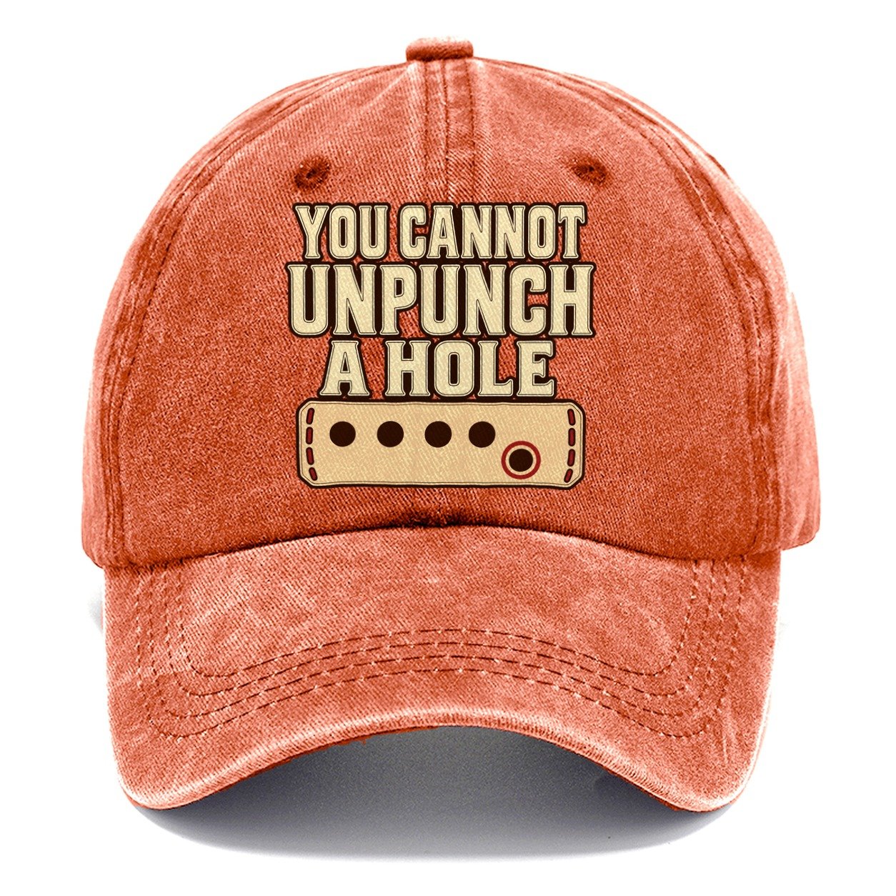 You Cannot Unpunch A Hole Leathercraft Classic Cap – Terracotta Clay