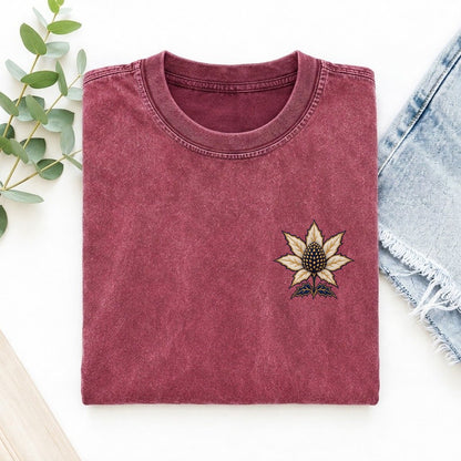 Sea Holly Bract Star Left Chest Vintage T-shirt – Raspberry