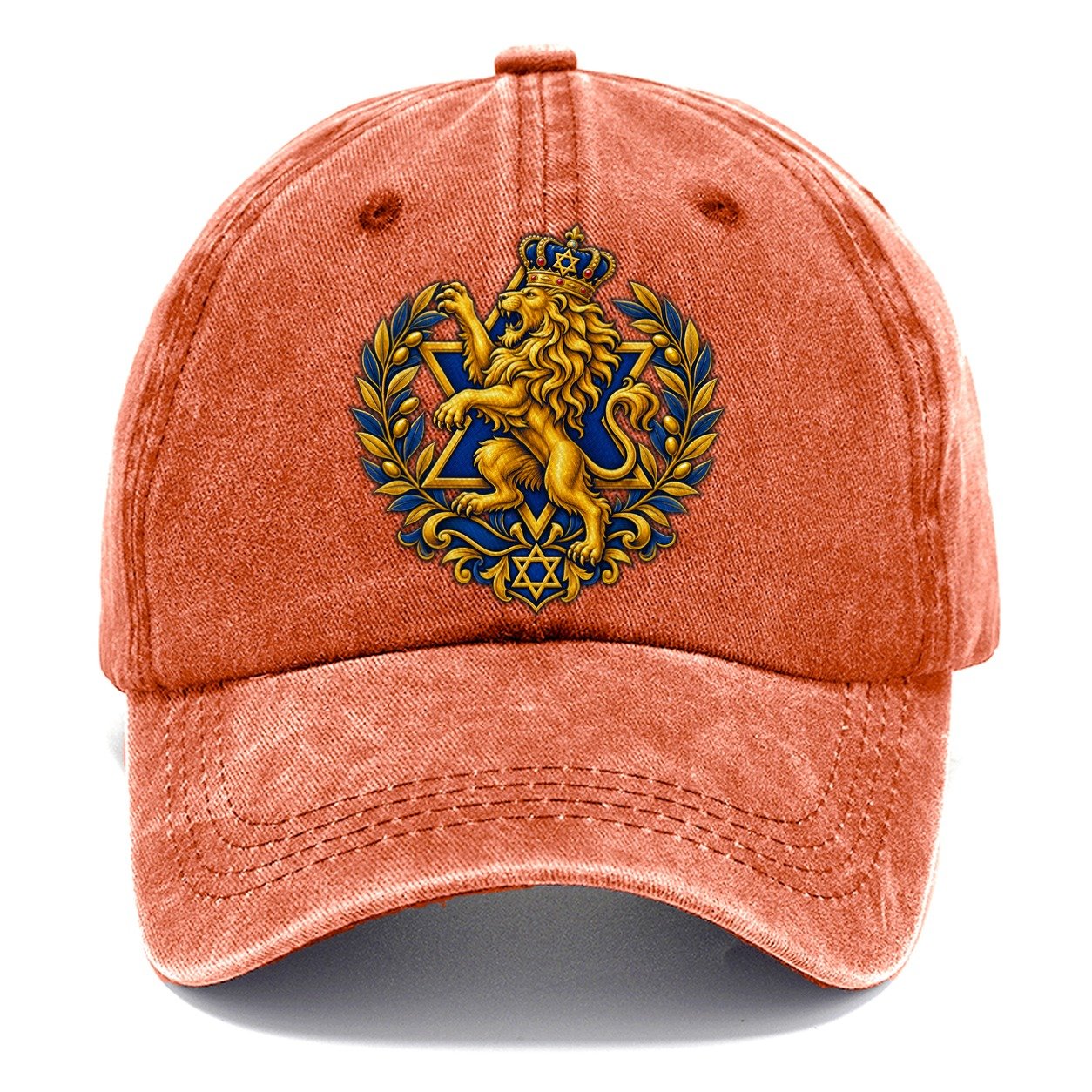 Lion Of Judah Heraldic Judaism Heritage Classic Cap – Terracotta Clay