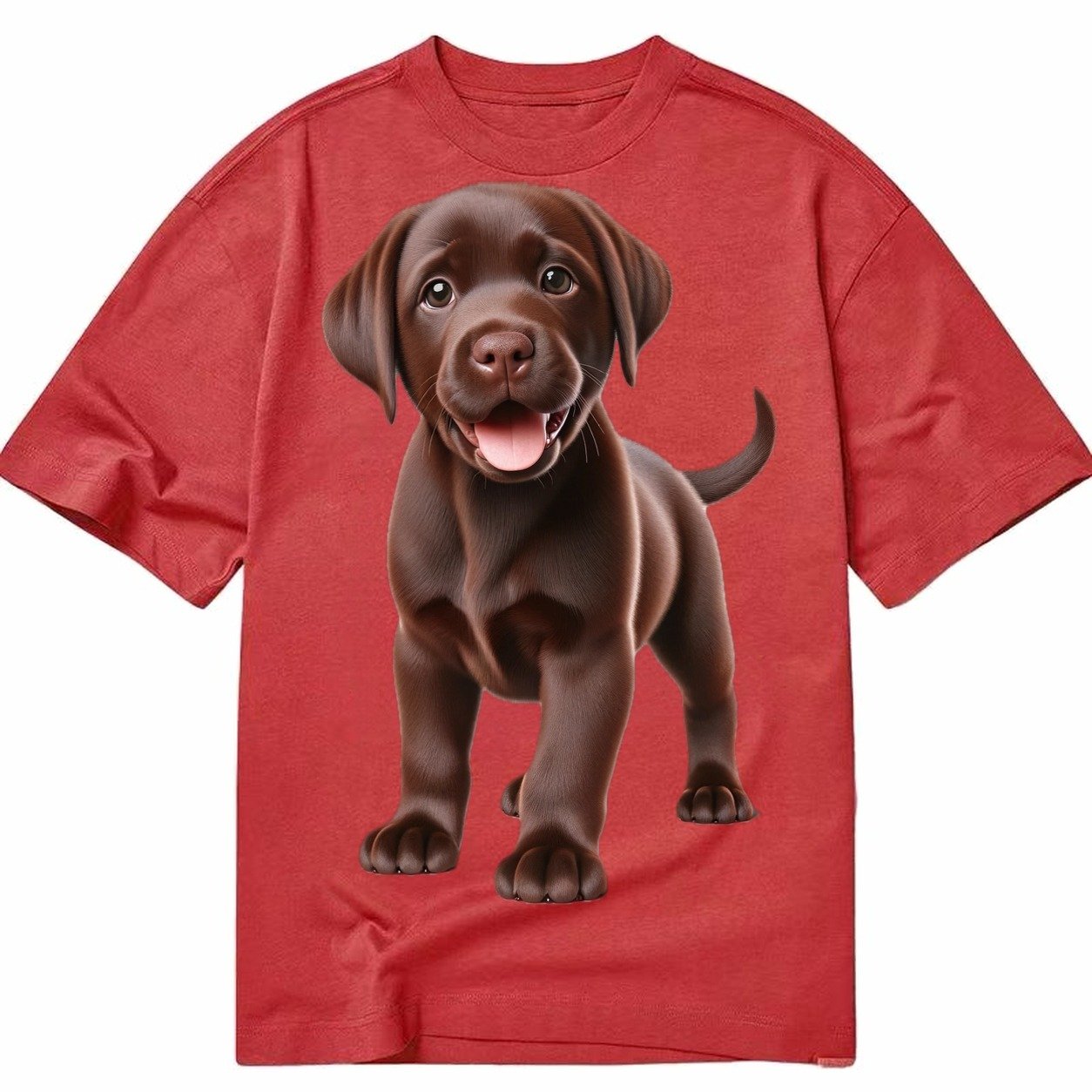 Chocolate Labrador Classic T-shirt – Red