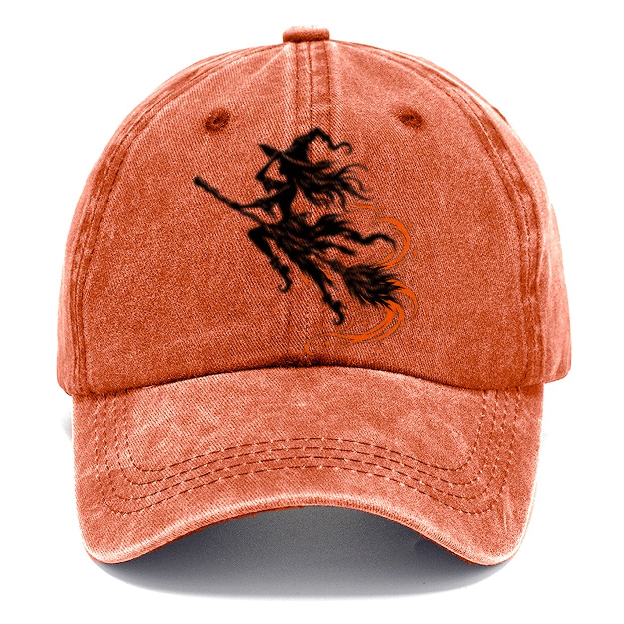 Airborne Witch On A Broom Witch Magic Classic Cap – Terracotta Clay