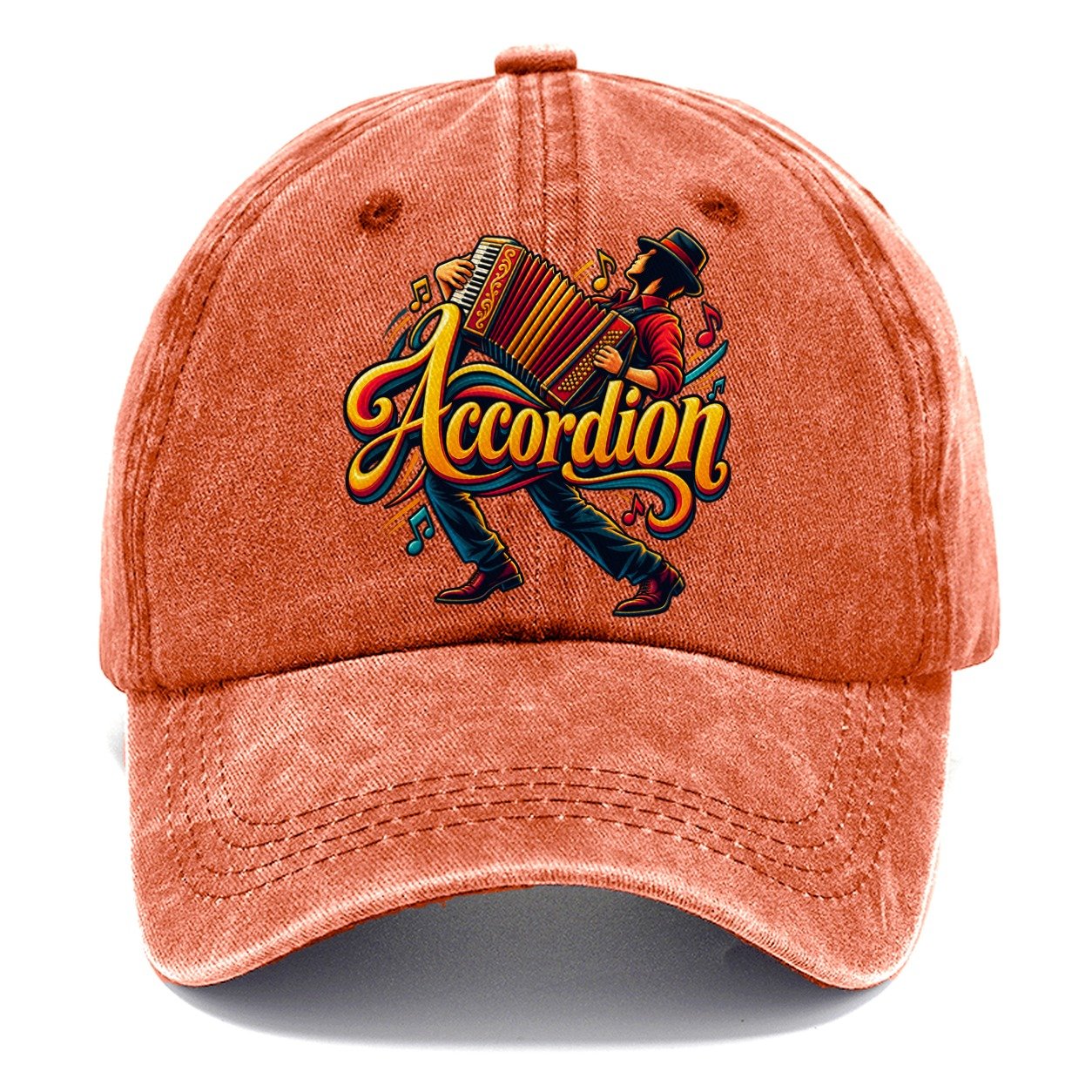 Accordion Wordmark Music Instruments Classic Cap – Terracotta Clay