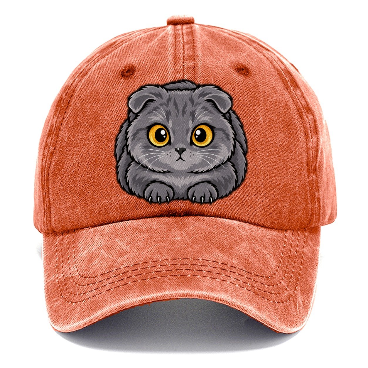 Scottish Fold Loaf Peeking Cats Classic Cap – Terracotta Clay