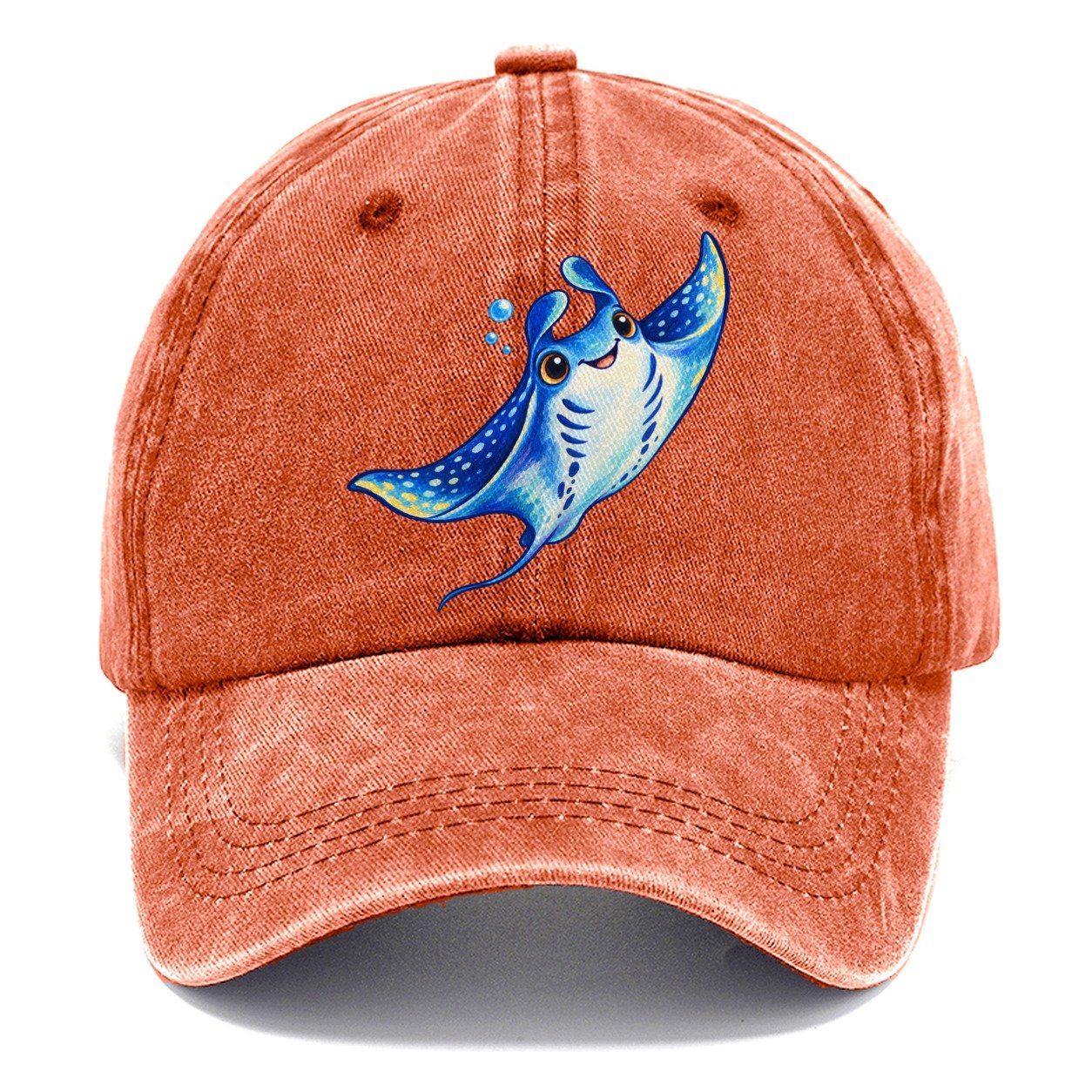 Manta Ray Upward Glide Sea Sprite Classic Cap – Terracotta Clay