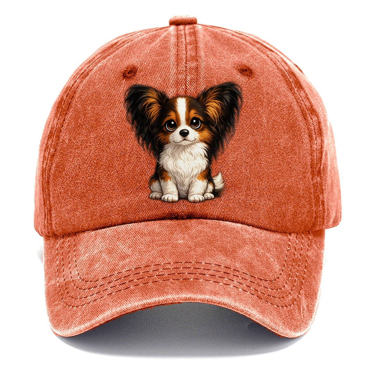 Papillon Sitting Sweetheart Classic Cap – Terracotta Clay