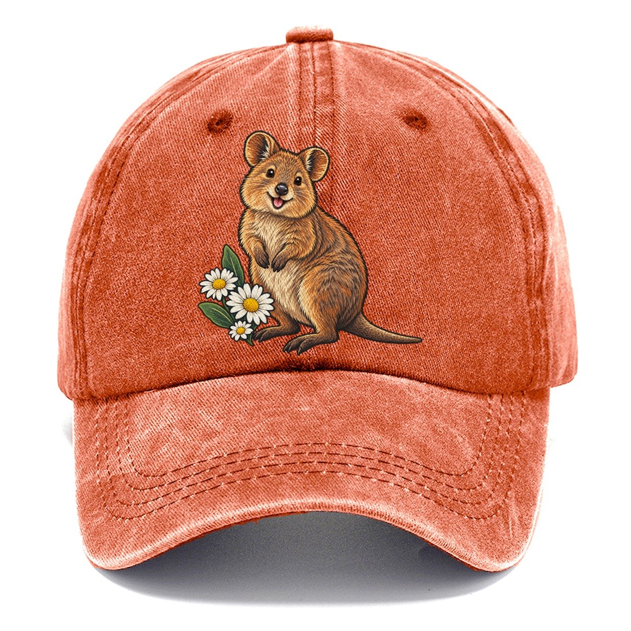 Quokka And Coastal Daisy Australia Cultural Icons Classic Cap – Terracotta Clay