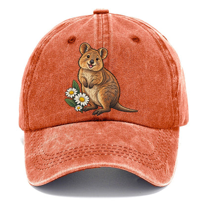 Quokka And Coastal Daisy Australia Cultural Icons Classic Cap – Terracotta Clay