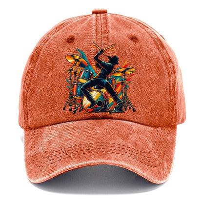 Drum Kit Icon Music Instruments Classic Cap – Terracotta Clay