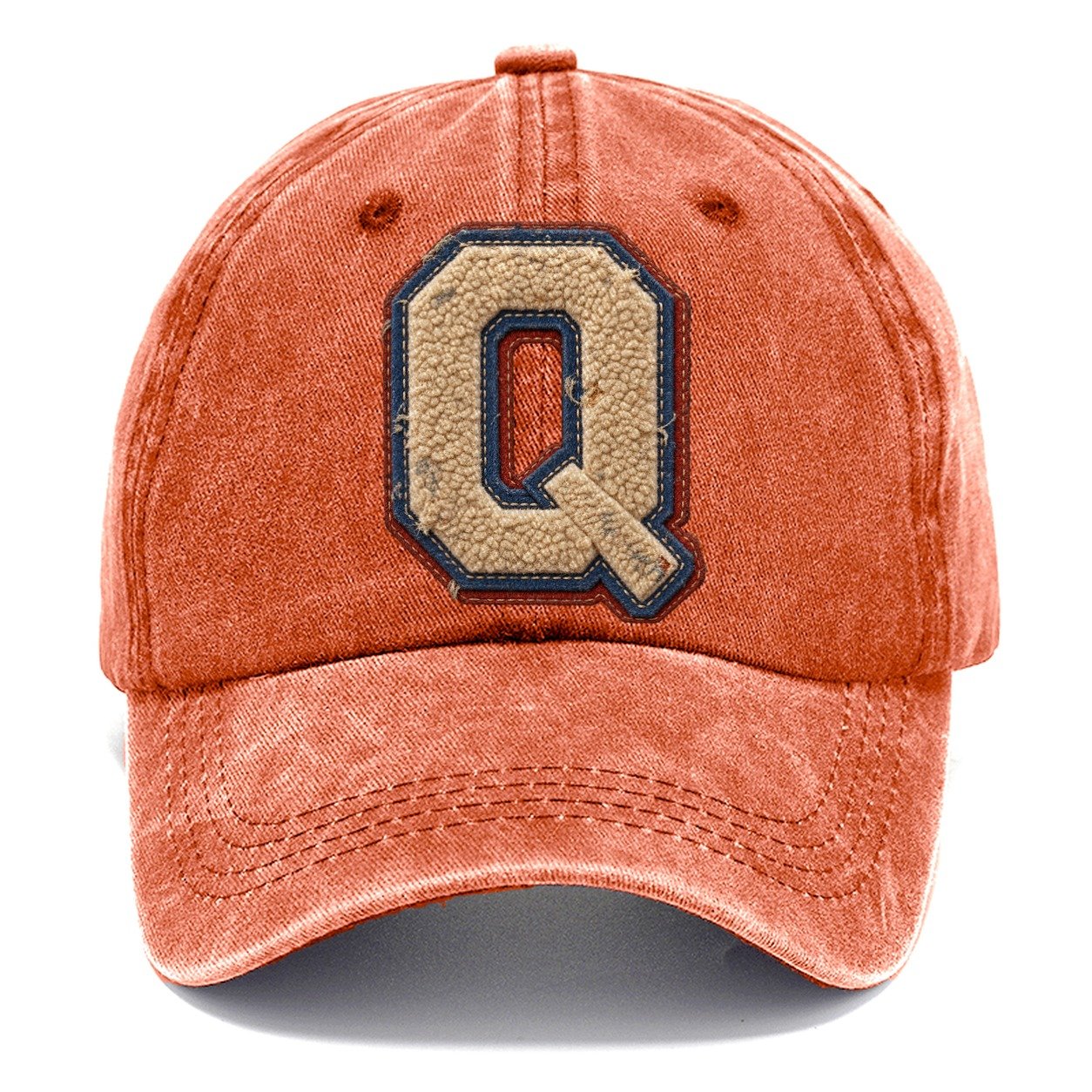 Varsity Chenille Q Monogram Classic Cap – Terracotta Clay