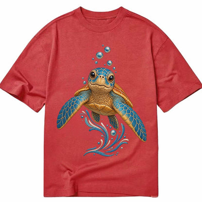 Sea Turtle Serenity Classic T-shirt – Red