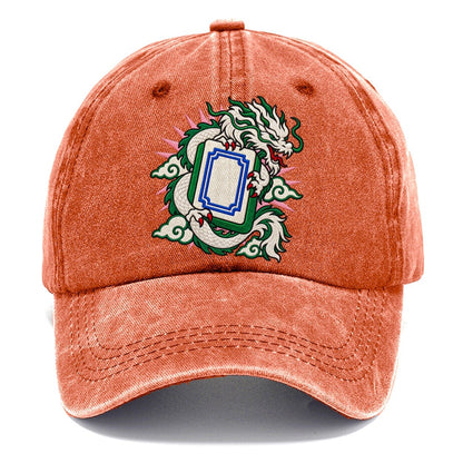 White Dragon Mahjong Game Night Classic Cap – Terracotta Clay