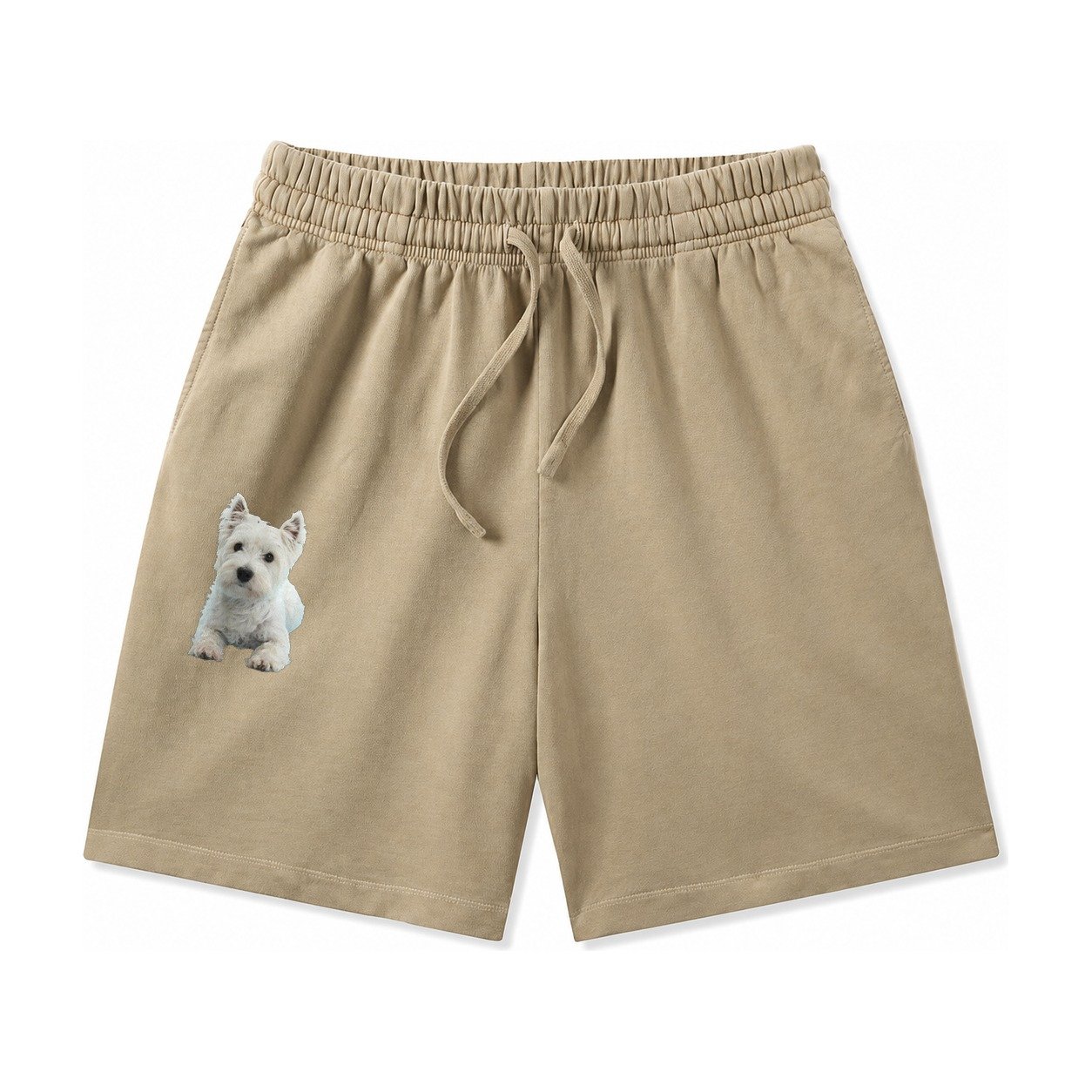 West Highland White Terrier Washed Shorts – Khaki