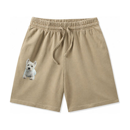 West Highland White Terrier Washed Shorts – Khaki