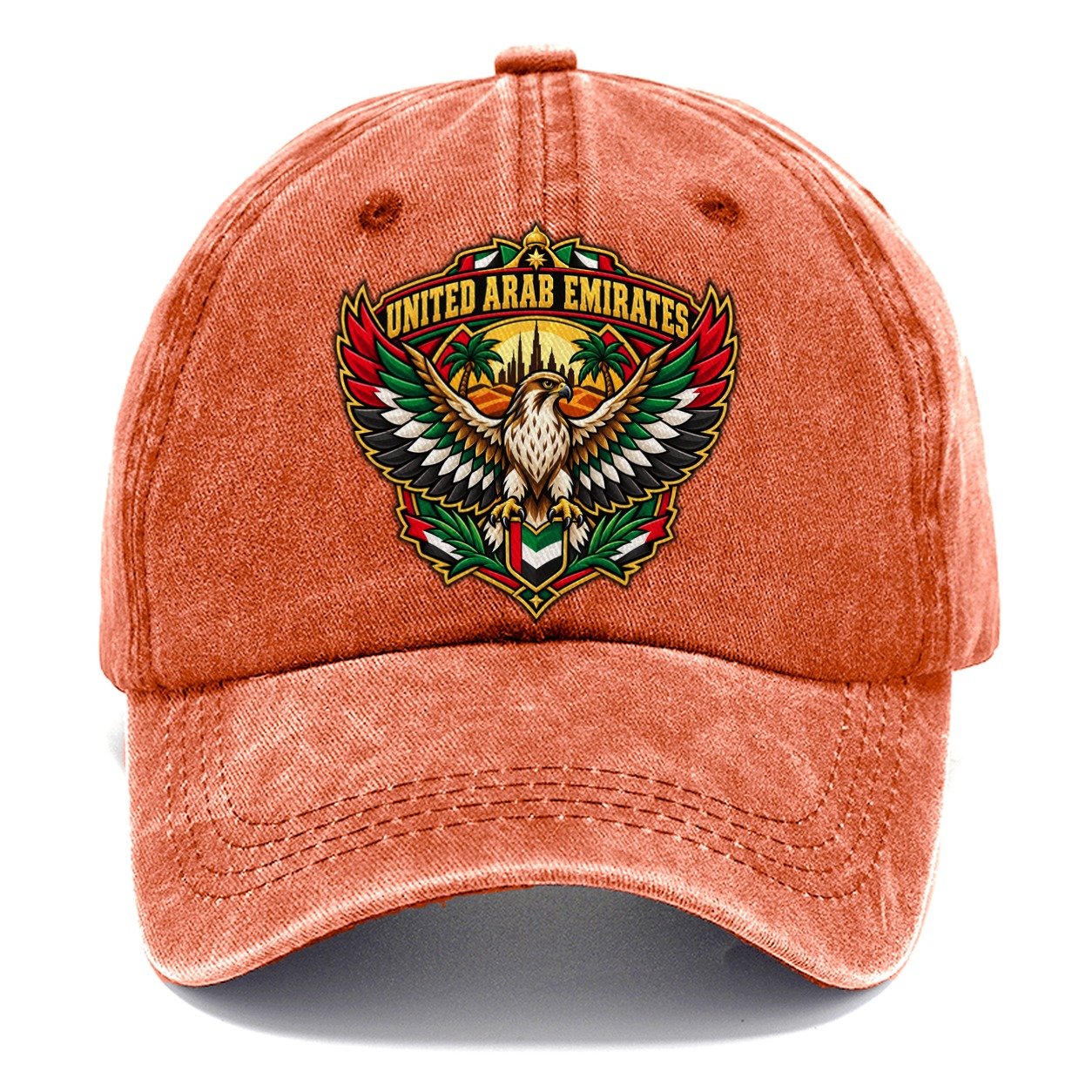 United Arab Emirates Retro Badge Country Logos Classic Cap – Terracotta Clay