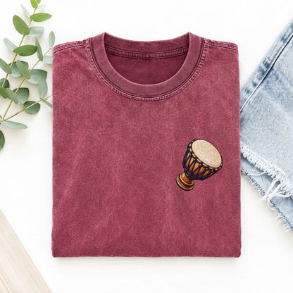 Djembe Rope Goblet Left Chest Thread Signatures II Left Chest Vintage T-shirt – Raspberry