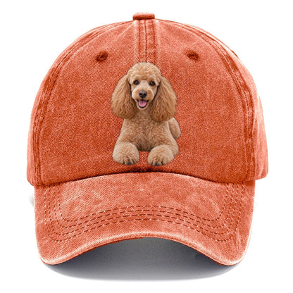 Poodle Sitting Top Breeds Classic Cap – Terracotta Clay