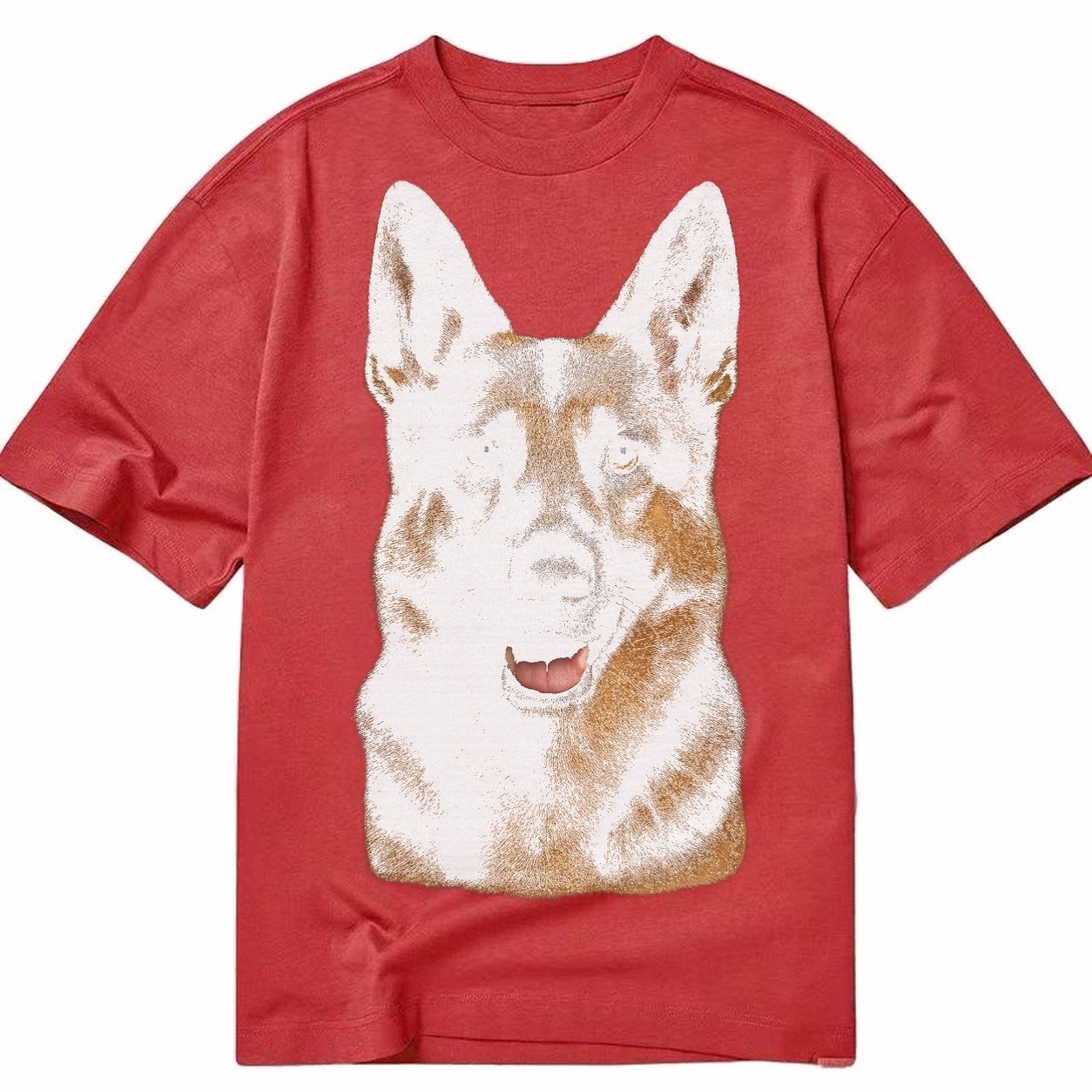 German Shepherd Portrait Classic T-shirt – Red