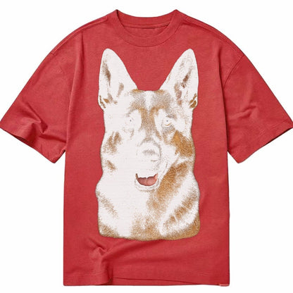 German Shepherd Portrait Classic T-shirt – Red