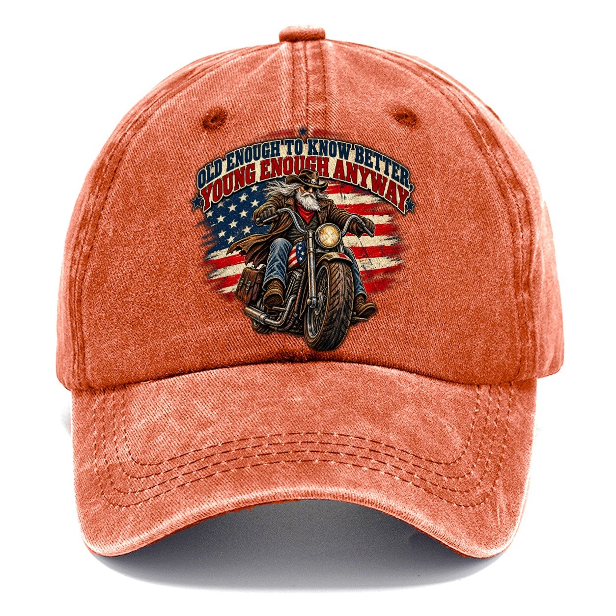 Old Enough To Know Better Young Enough Anyway Old Man Strong Classic Cap – Terracotta Clay