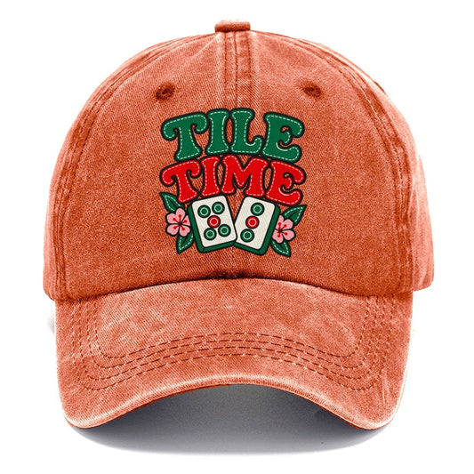 Tile Time Mahjong Game Night Classic Cap – Terracotta Clay
