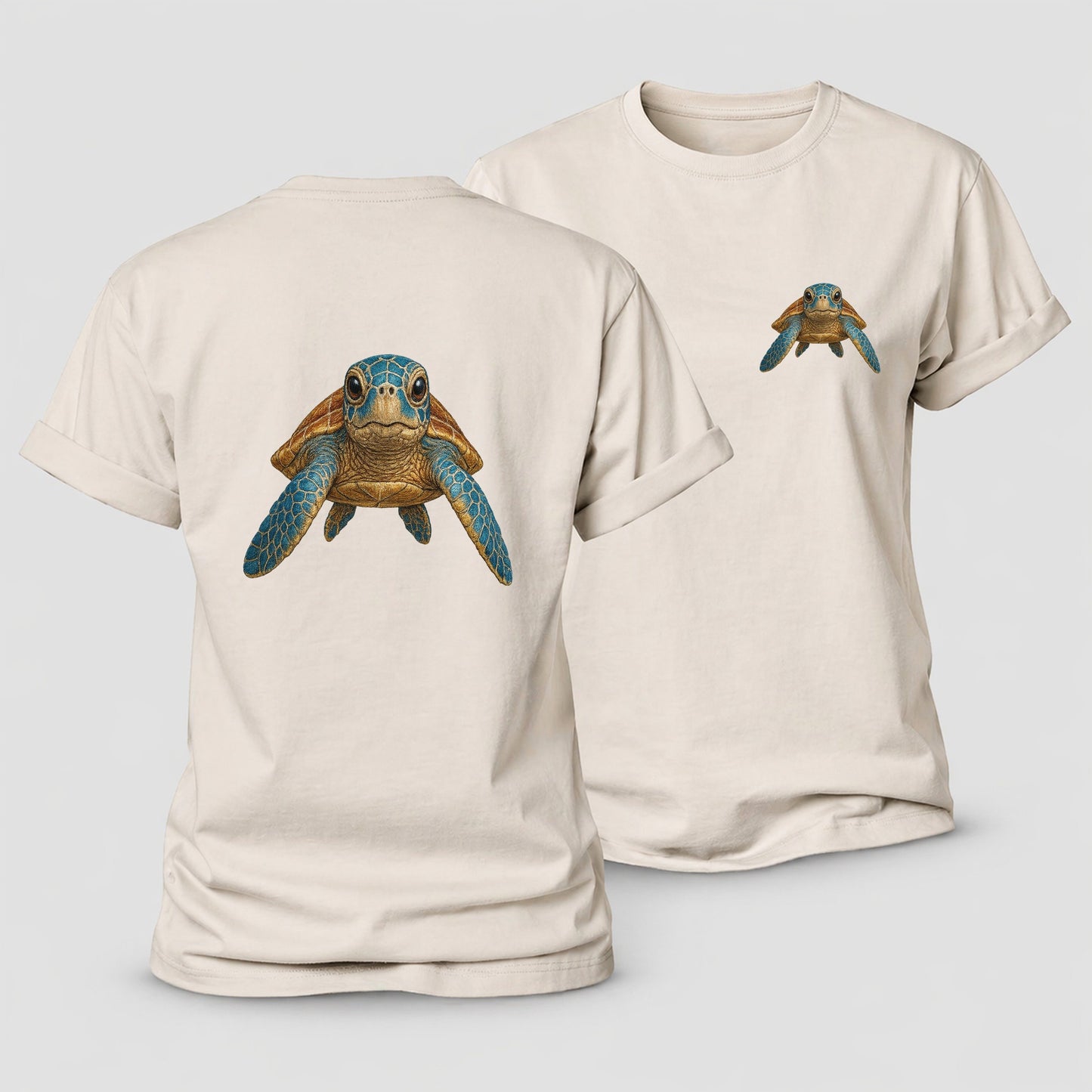 Sea Turtle Serenity Women's Cotton T-Shirt – Sand