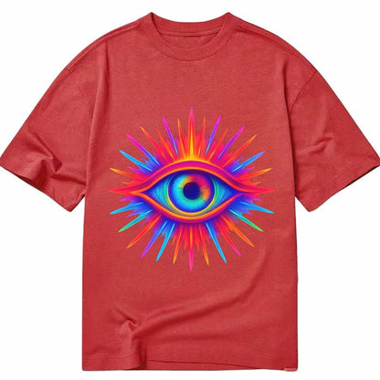 Rainbow Third Eye Prismatic Eye Radiating Spectrum Colors Re Classic T-shirt – Red