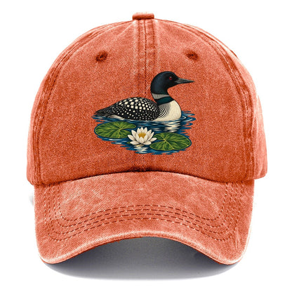 Common Loon And Water Lilies Canada Cultural Icons Classic Cap – Terracotta Clay