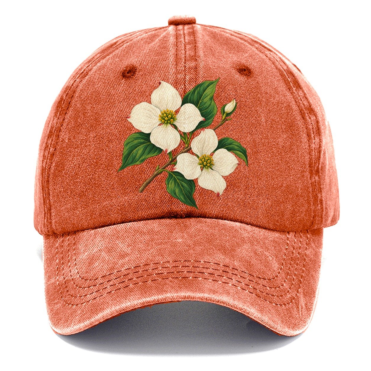 British Columbia Pacific Dogwood Bloom Canada Cultural Icons Classic Cap – Terracotta Clay